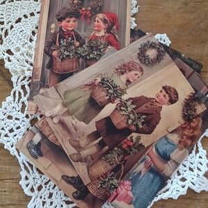 Item#12 Christmas 6 Old Timey postcards. each image is different